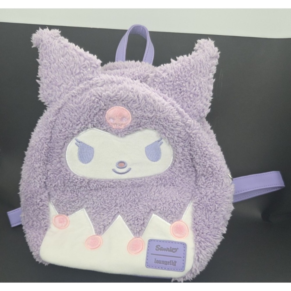 Loungefly Sanrio Kuromi Purple Pastel Fuzzy Mini Backpack Bag
